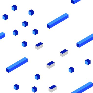 Hafif mavi vektör doku dikdörtgen tarzı kesintisiz, izometrik. Dikdörtgenler ile soyut degrade illüstrasyon. Doku pencere panjur, perdeler için.