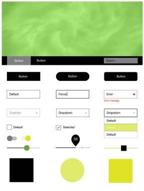 Açık yeşil, sarı vektör UI ux seti alan yıldız ile. Renkli gökyüzü ile soyut tarzda dekoratif UI takımı tasarım. Web siteleri için basit renkli tasarım.