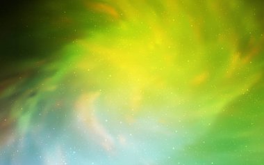 Açık yeşil, sarı vektör kapak astronomik yıldız ile. Parlak astronomik yıldız ile renkli illüstrasyon parlayan. Desen fütüristik reklam, kitapçıklar için.