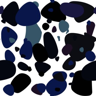 Koyu mavi vektör küreler ile seamless modeli. Bulanık damla Glitter soyut Illustration yağmur. Desen için modaya uygun Kumaş, duvar kağıtları.