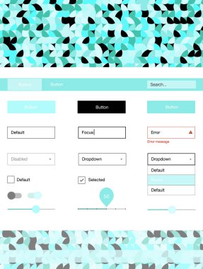 Işık yeşil vektör UI ux kiti daireler ile. Başlığını renkli gradyan daireler modern stil kılavuzu. Sen-ebilmek kullanma için açılış sayfaları bu şablonu.