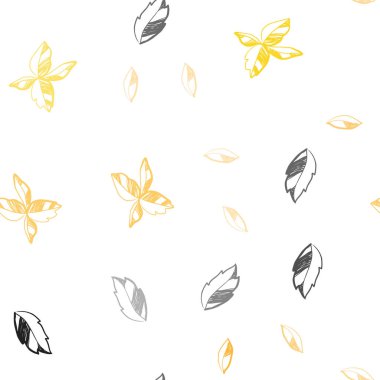 Işık turuncu vektör yaprak ile sorunsuz arka plan. Dekoratif illüstrasyon soyut şablonundaki karalamalar ile. Duvar kağıdı, kumaş üreticileri için modaya uygun bir tasarım.
