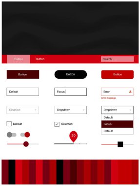 Soyut daireler ile koyu kırmızı vektör tel kafes kiti. Gradyan ile mermer tarzı kıvırcık illüstrasyon parlayan. Sen-ebilmek kullanma için açılış sayfaları bu şablonu.