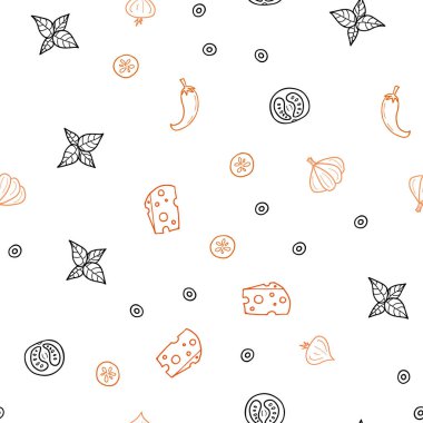 Işık turuncu vektör gurme mutfağı ile sorunsuz kapak. Fast Food renkli gradyan ile bulanık arka plan üzerinde. Desen reklamlar Kahvaltı, Öğle Yemeği, akşam yemeği için.