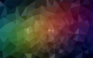 Koyu yeşil, kırmızı üçgen mozaik doku vektör. Geometrik şekil gradyan ile Origami tarzında. İş tasarımınız için yeni stil.
