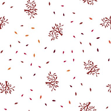 Yapraklar, dallar ile koyu kırmızı vektör sorunsuz doodle şablonu. Glitter soyut illüstrasyon yaprakları ve dalları ile. Desen için modaya uygun Kumaş, duvar kağıtları.