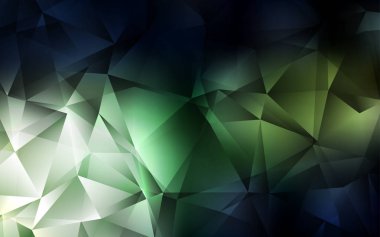 Üçgenler ile koyu yeşil vektör arka plan. Renkli gradyan ile arka plan üçgenler. Açılış sayfanız için modern şablon.