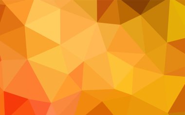 Işık turuncu vektör üçgen mozaik şablonu. Üçgenler ile renkli resimde parlayan. Afiş için tamamen yeni şablon.