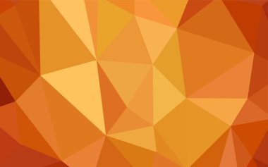 Açık Turuncu vektör çokgen desen. Üçgenli parlak renkli çizimler. Dizaynınız için üçgen desen.