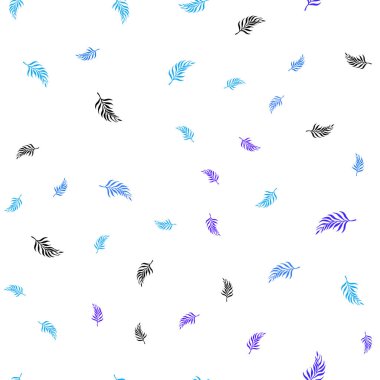 Pembe ışık, vektör sorunsuz doodle zemin yaprakları ile mavi. Bulanık tarzı ile yaratıcı şekilde bırakır. Tekstil, kumaş, duvar kağıtları için tasarım.