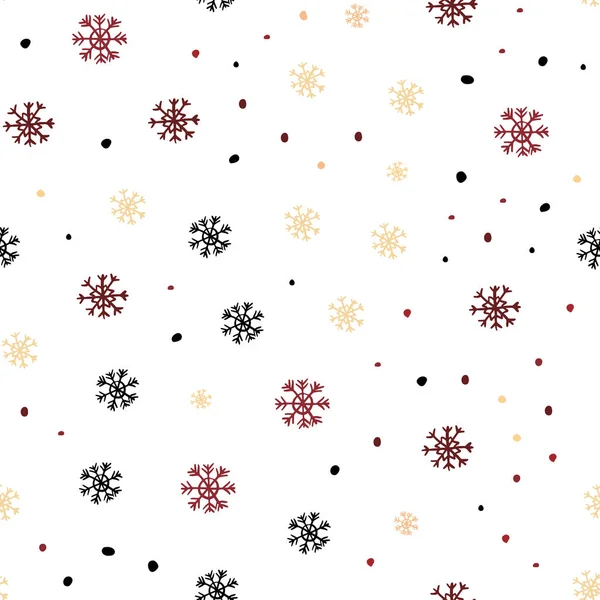 明るい赤 美しい雪の結晶は黄ベクトル シームレスなカバー 雪片でモダンな幾何学的な抽象的なイラスト ウェブサイトのテンプレート — ストックベクタ