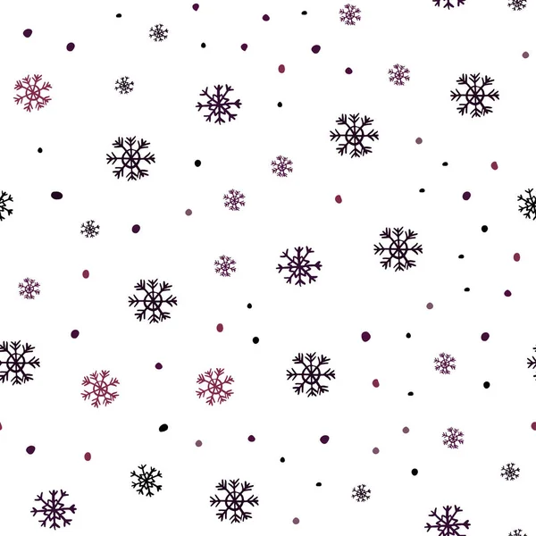 Dark Purple Vector Seamless Cover Beautiful Snowflakes Colorful Decorative Design — Stock Vector