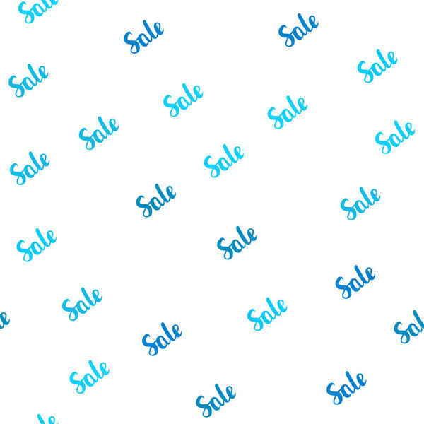 Light BLUE vector seamless texture with selling simbols. Colorful set of  percentage signs in simple style. Pattern for ads, posters, banners of sales.