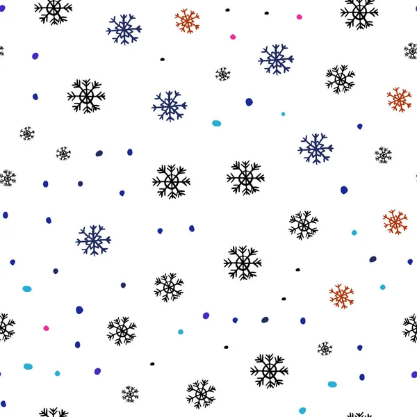 Hellblauer Roter Vektorüberzug Mit Schönen Schneeflocken Buntes Dekorationsdesign Weihnachtlichen Stil — Stockvektor