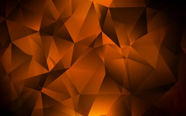 Dark Orange Vector Texture Triangular Style Abstract Gradient Illustration Triangles — Stock Vector