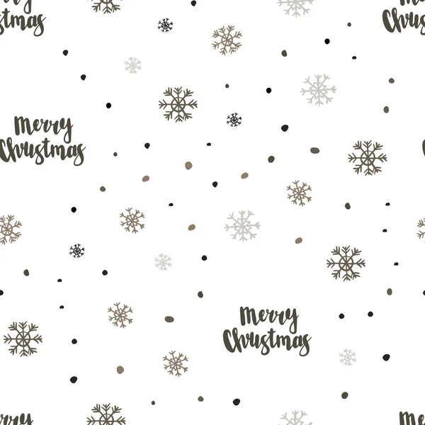 Hellgrauer Vektor Nahtloser Hintergrund Mit Weihnachtsschneeflocken Leuchtende Bunte Illustration Mit — Stockvektor