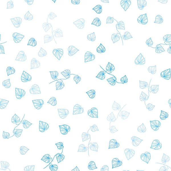 Modèle Abstrait Sans Couture Vecteur Bleu Clair Avec Des Feuilles — Image vectorielle