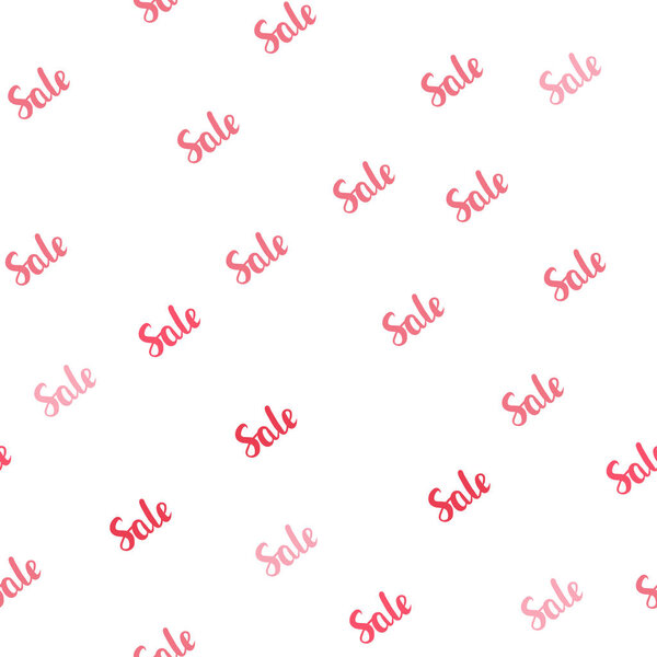 Light Red vector seamless template with selling words. Colored words of sales with gradient on white background. Pattern for ads, posters, banners of sales.