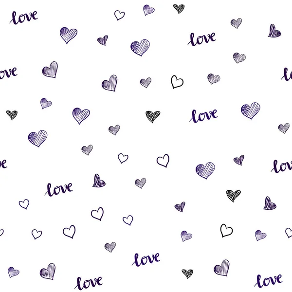 Σκούρο Μπλε Διάνυσμα Χωρίς Ραφή Πρότυπο Φράση Love You Καρδιές — Διανυσματικό Αρχείο