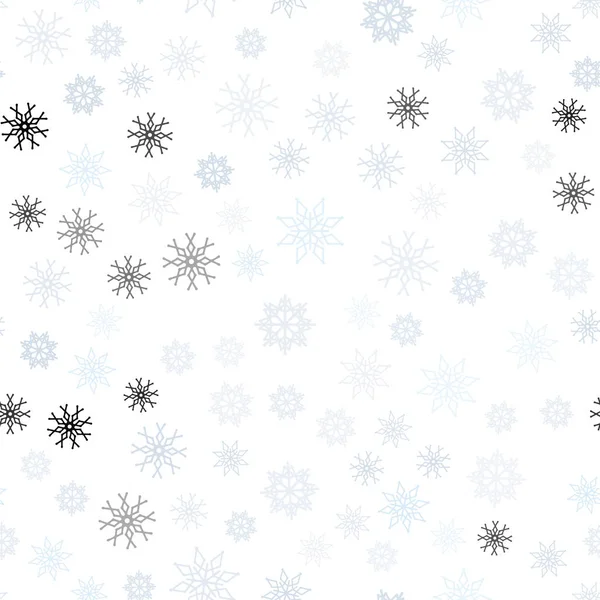 Light Blue Vector Seamless Pattern Christmas Snowflakes Glitter Abstract Illustration — Stock Vector