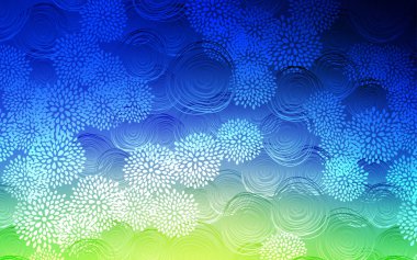 Açık mavi, vektör soyut doodle şablon yeşil. Zarif bir parlak örnek çiçeklerle doğal tarzı. İşiniz için en iyi bulanık tasarım.