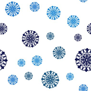 Koyu pembe, mavi buz kar taneleri ile sorunsuz şablon vektör. Bulanık dekoratif tasarım kar ile xmas tarzında. Desen tasarım kumaş, duvar kağıtları.