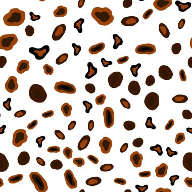 Koyu kahverengi vektör daireler ile sorunsuz şablonu. İllüstrasyon renkli soyut daireler parlayan ayarlanmış. Desen için modaya uygun Kumaş, duvar kağıtları.