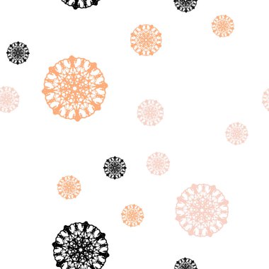 Işık turuncu vektör Noel kar taneleri ile seamless modeli. Bulanık arka plan gradyan ile kar. Desen için modaya uygun Kumaş, duvar kağıtları.