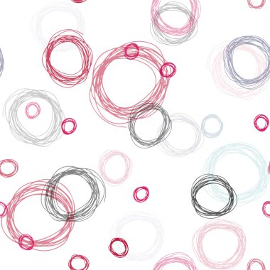 Açık mavi, kırmızı vektör sorunsuz arka plan ile bubbles. İllüstrasyon renkli soyut daireler parlayan ayarlanmış. Doku pencere panjur, perdeler için.