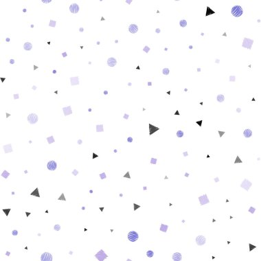 Hafif pembe, mavi vektör sorunsuz doku poli tarzı daireler, küpleri ile ile. Glitter soyut illüstrasyon küre, kareler, satırları ile. Desen için modaya uygun Kumaş, duvar kağıtları.