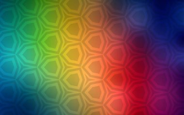 Altıgen şekilleri ile karanlık çok renkli vektör düzeni. Renkli altıgenler bulanıklık zemin üzerinde. Reklamlar, el ilanları için desen.