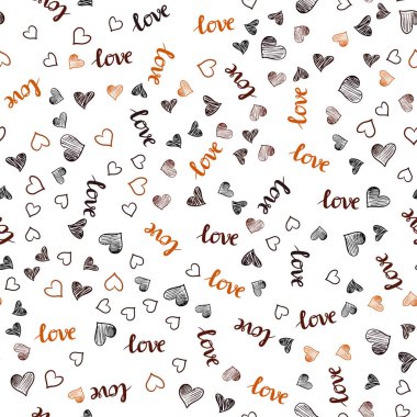 Koyu kırmızı sorunsuz geçmiş sözler, kalpleri ile vektör. Metin Love You, kalpleri ile doodle tarzında dizayn. Desen için modaya uygun Kumaş, duvar kağıtları.