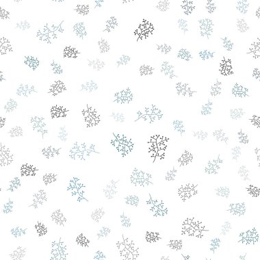 Hafif mavi vektör yapraklar, dallar ile seamless doğal modeli. Beyaz arka plan üzerinde Hint tarzı dekoratif tasarım. Desen tasarım kumaş, duvar kağıtları.