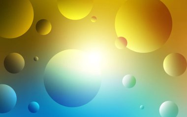 Açık mavi, vektör şablon daireler ile sarı. İllüstrasyon renkli soyut daireler parlayan ayarlanmış. Reklam, poster, afiş, Web sitenizin için yeni tasarım.