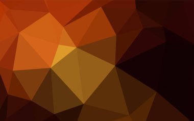 Koyu turuncu vektör zemin Çokgen. Poligonal illüstrasyon parlayan, hangi üçgen oluşur. İşiniz için en iyi üçgen tasarım.