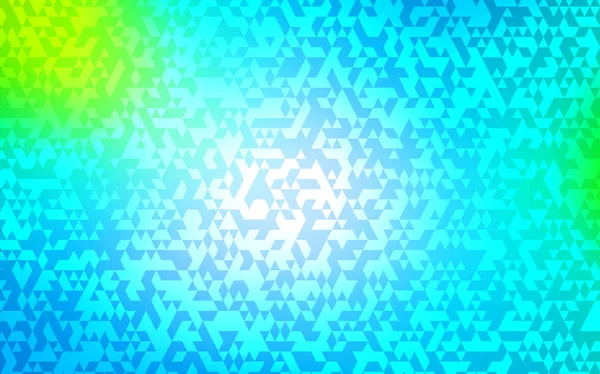Azul Claro Plantilla Vector Verde Con Cristales Triángulos Ilustración Abstracta — Vector de stock