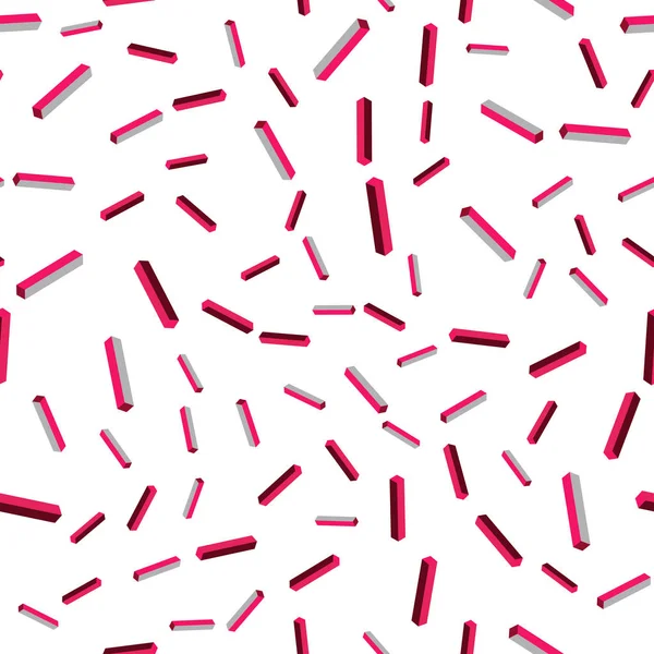 Vecteur Rouge Clair Modèle Isométrique Sans Couture Avec Des Bâtons — Image vectorielle