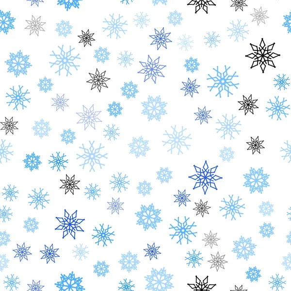 Světle Modrý Vektor Bezproblémové Šablona Led Sněhové Vločky Zářivé Barevné — Stockový vektor