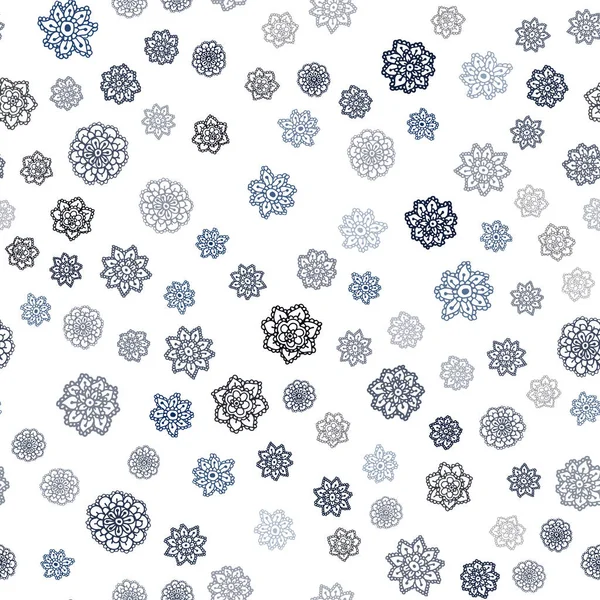 Vecteur Bleu Foncé Couverture Transparente Avec Beaux Flocons Neige Illustration — Image vectorielle