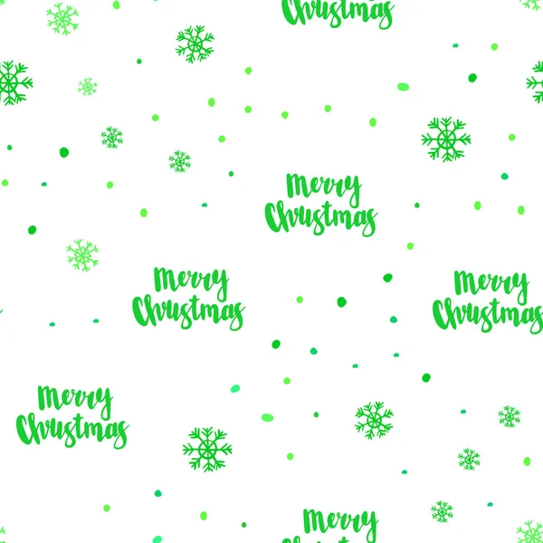 Light Green Vector Seamless Background Xmas Snowflakes Shining Colorful Illustration — Stock Vector