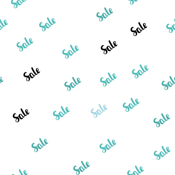 Hellblaues Vektor Nahtloses Muster Mit Verkaufsschildern Farbige Verkaufsworte Mit Farbverlauf — Stockvektor