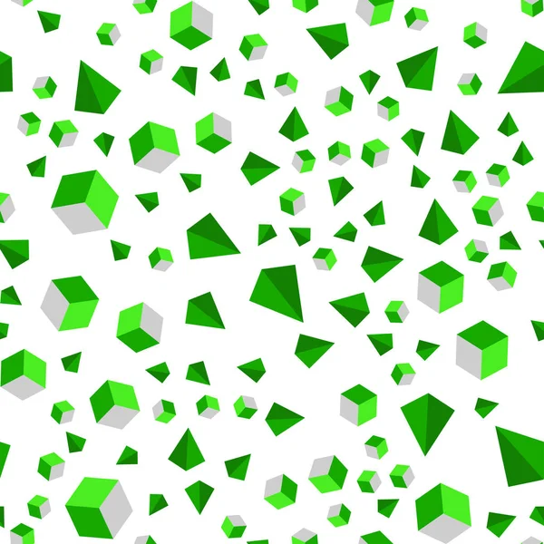 Wektor Zielony Światło Bez Szwu Izometryczny Szablon Kryształami Kwadraty Brokat — Wektor stockowy