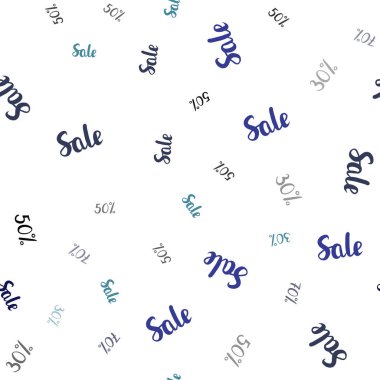 Açık mavi, kırmızı vektör seamless modeli 30, 50, 70 yüzde işaretleri. Soyut illüstrasyon renkli gradyan sembolleri satış ile. İşletme reklamları, reklam için tasarım.