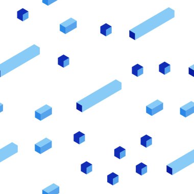 Hafif mavi vektör doku dikdörtgen tarzı kesintisiz, izometrik. Modern Soyut illüstrasyon renkli dikdörtgenler ile. Doku pencere panjur, perdeler için.