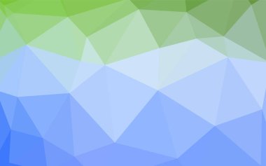 Açık mavi, vektör Çokgen soyut düzen yeşil. Gradyan ile Origami tarzında yaratıcı geometrik şekil. Afiş için tamamen yeni şablon.