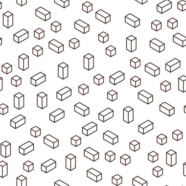 Koyu kırmızı kare tarzı kesintisiz, izometrik desen vektör. Dikdörtgenler ile soyut tarzda dekoratif tasarım. Doku pencere panjur, perdeler için.