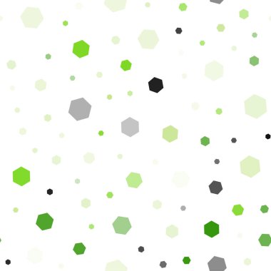 Işık yeşil vektör altıgen şekilleri ile sorunsuz düzeni. Beyaz yüzey üzerinde renkli altıgenler Illustration. Yeni tasarım için Web sitesinin poster, afiş.