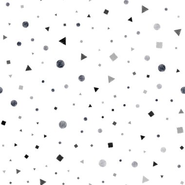 Koyu mavi daireler ile poligonal tarzı ile sorunsuz kapak vektör. Çizgiler, noktalar, küpleri ile soyut tarzda dekoratif tasarım. Desen tasarım pencere panjur, perdeler.