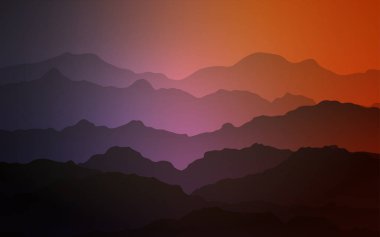 Koyu pembe, kırmızı arka plan soyut daireler ile vektör. Yeni renkli resimde gradyan ile dağ tarzında. İş için tamamen yeni bir memphis tasarımı.