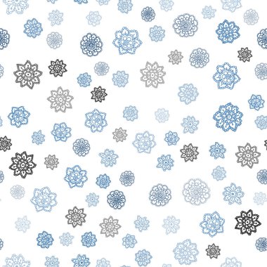 Hafif mavi vektör güzel kar taneleri ile sorunsuz kapak. Kristalleri ile glitter soyut Illustration buz. Tekstil, kumaş, duvar kağıtları için tasarım.